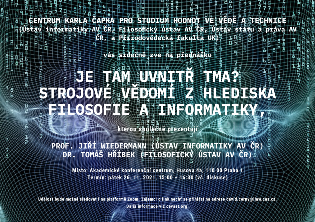 Je tam uvnitř tma? Strojové vědomí z hlediska filosofie a informatiky